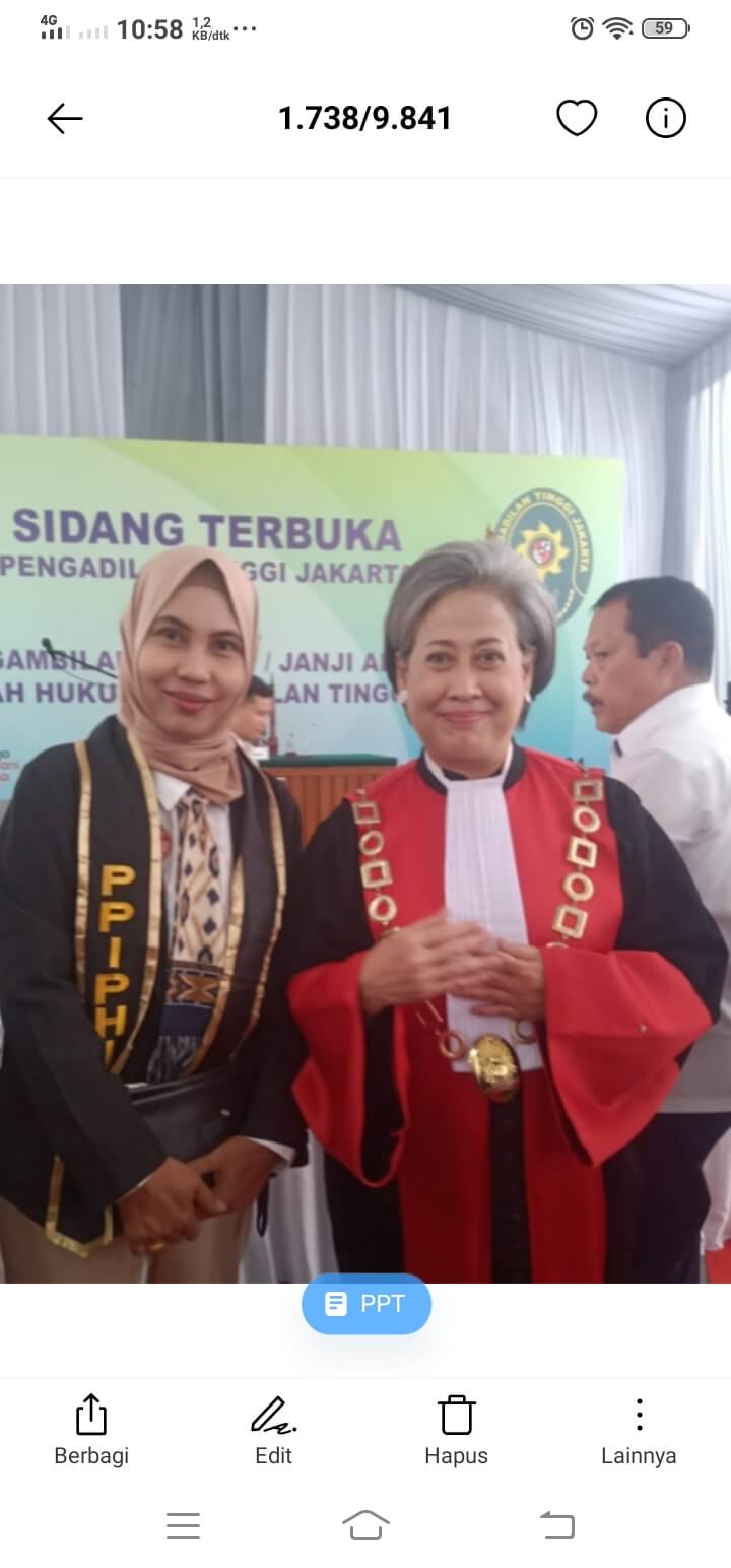 Dokumentasi Pratiwi Sulistiowati dalam kegiatan hukum